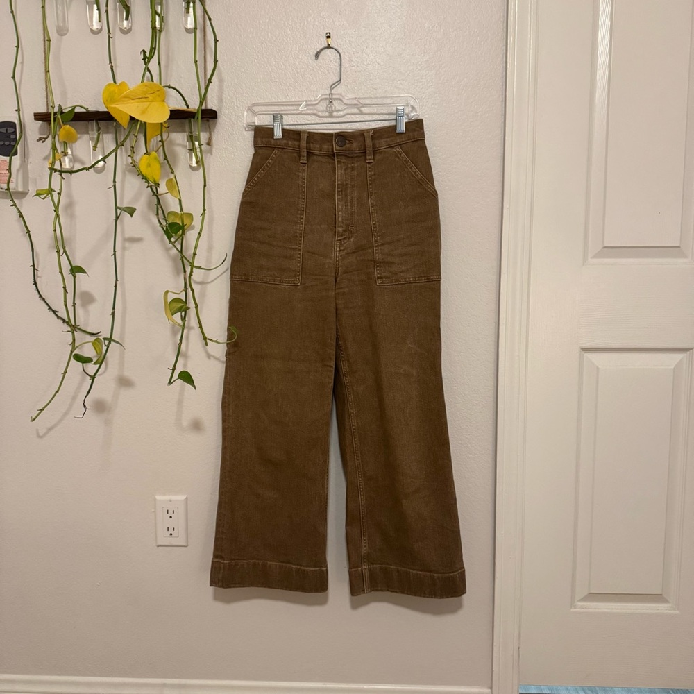 Wrangler Brown Wide-Leg cropped Pants